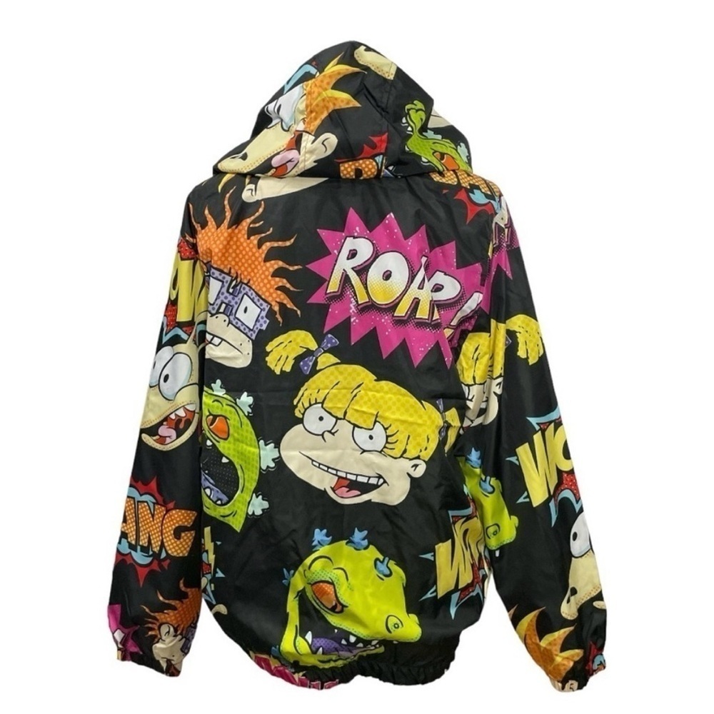 Nickelodeon Rugrats & Rocko Mash Print Windbreaker Jacket Kids M 10/12 NWT - Picture 4 of 11